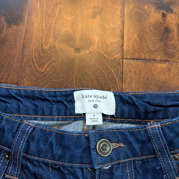 Kate Spade x Target Women's Straight Leg Cuffed Dark Wash Denim Jeans Size 2 - Picture 5 of 9